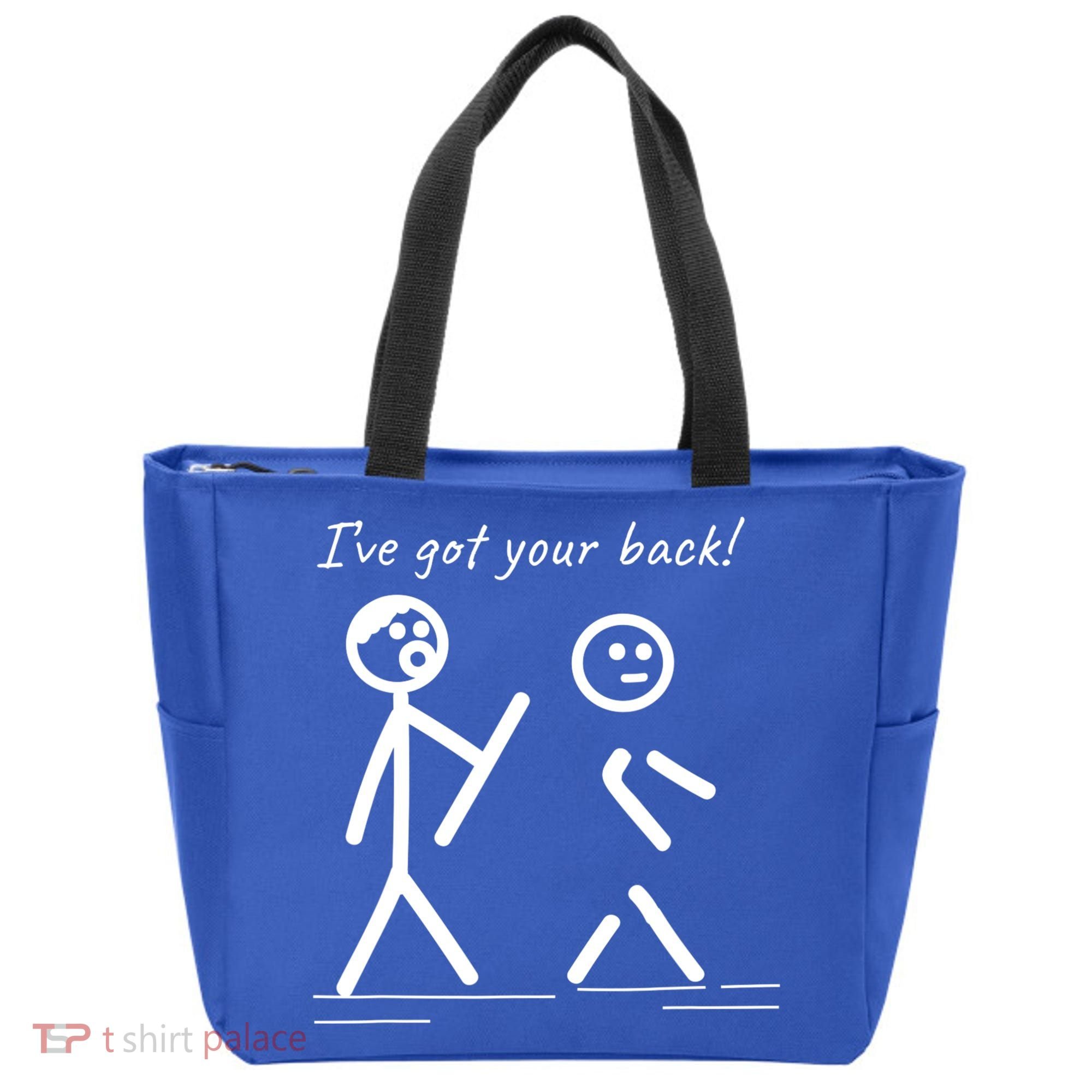 I Got Your Back Stick Figure Friendship Sarcasm Teens Funny Tote Bag
