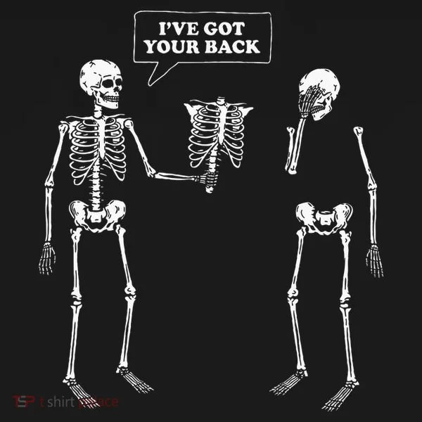 IVe Got Your Back Funny Skeleton Pun Bucket Hat