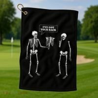 IVe Got Your Back Funny Skeleton Pun Golf Towel thumb 1