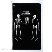 Ive Got Your Back Funny Skeleton Pun Golf Towel thumb 0