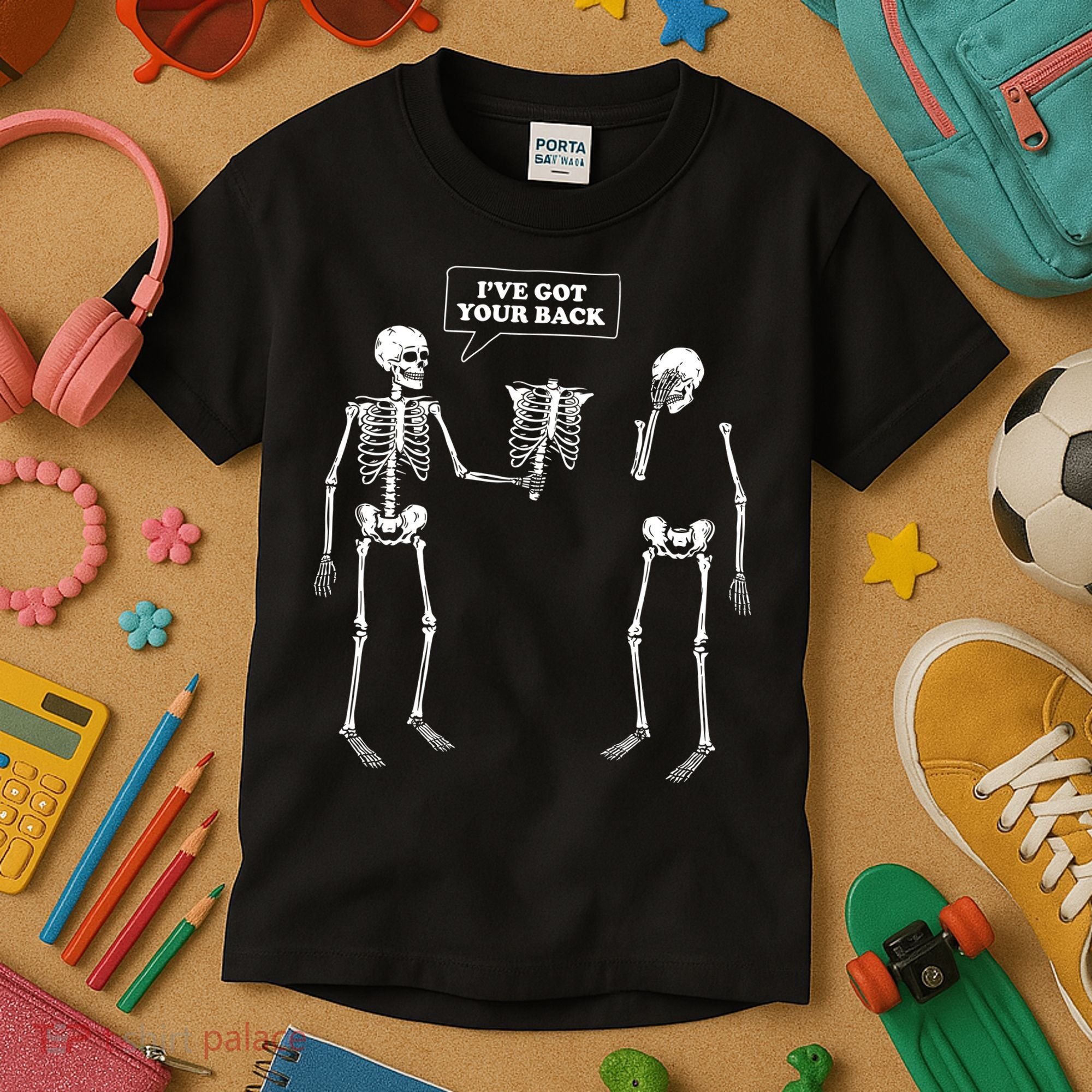 Ive Got Your Back Funny Skeleton Pun Kids T-Shirt