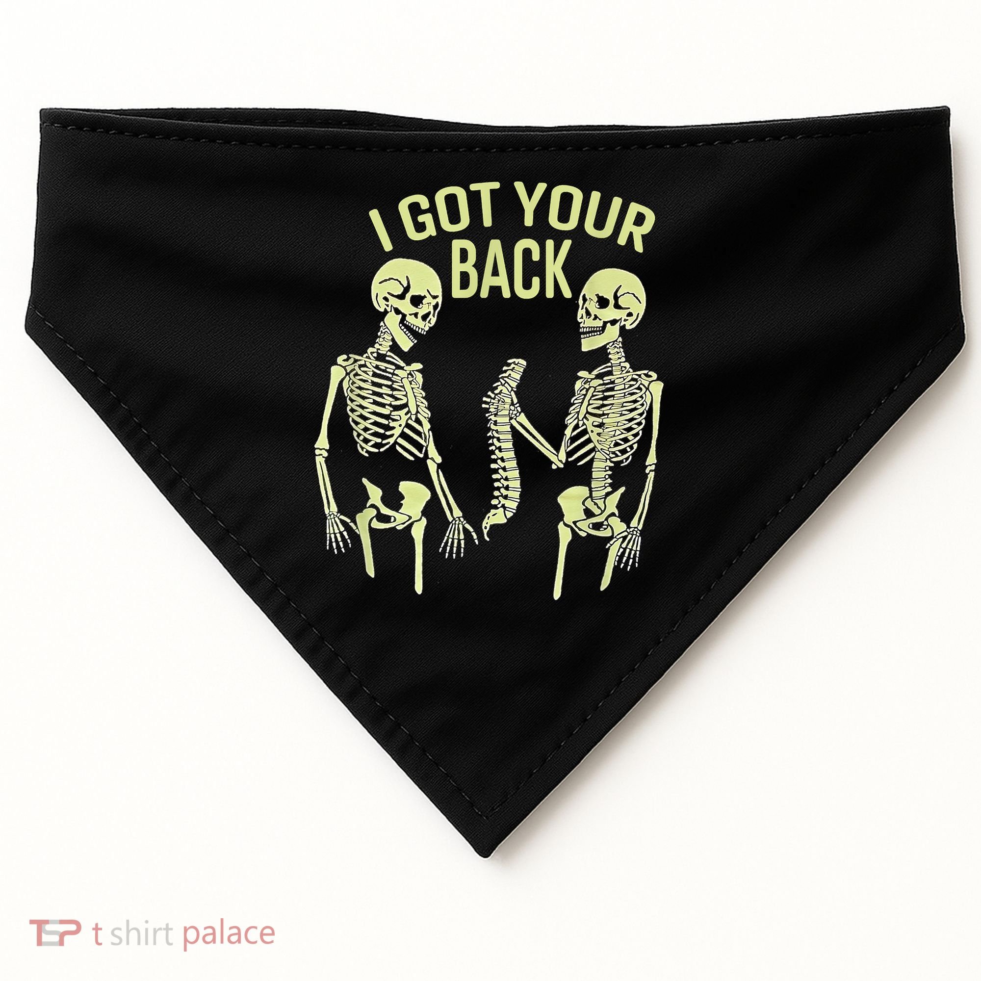 I Got Your Back Halloween Skeleton Skull Sarcastic USA-Made Doggie Bandana