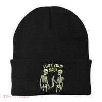 I Got Your Back Halloween Skeleton Skull Sarcastic Beanie thumb 0