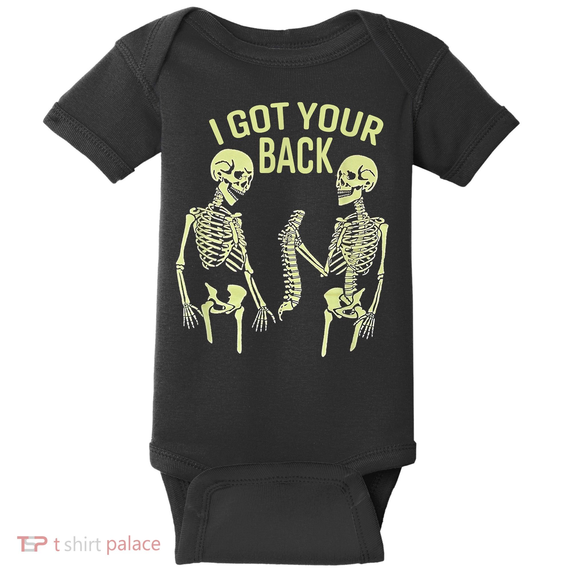 I Got Your Back Halloween Skeleton Skull Sarcastic Baby Bodysuit