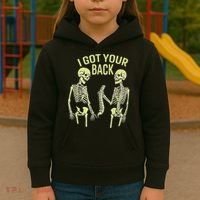 I Got Your Back Halloween Skeleton Skull Sarcastic Kids Hoodie thumb 3