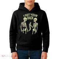 I Got Your Back Halloween Skeleton Skull Sarcastic Kids Hoodie thumb 4