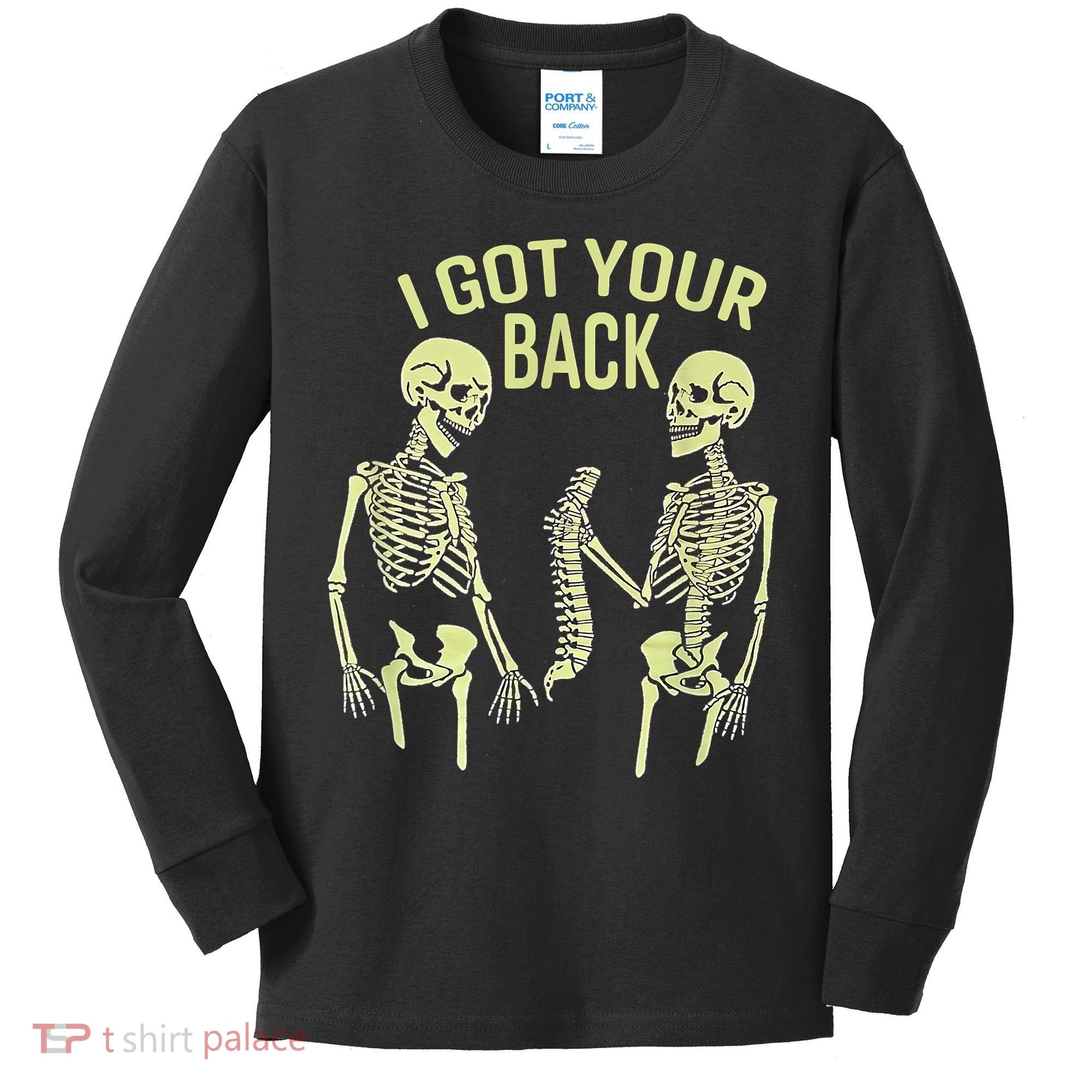 I Got Your Back Halloween Skeleton Skull Sarcastic Kids Long Sleeve Shirt