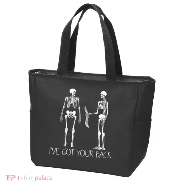 I've Got Your Back Funny Skeleton Bone Meme Tote Bag