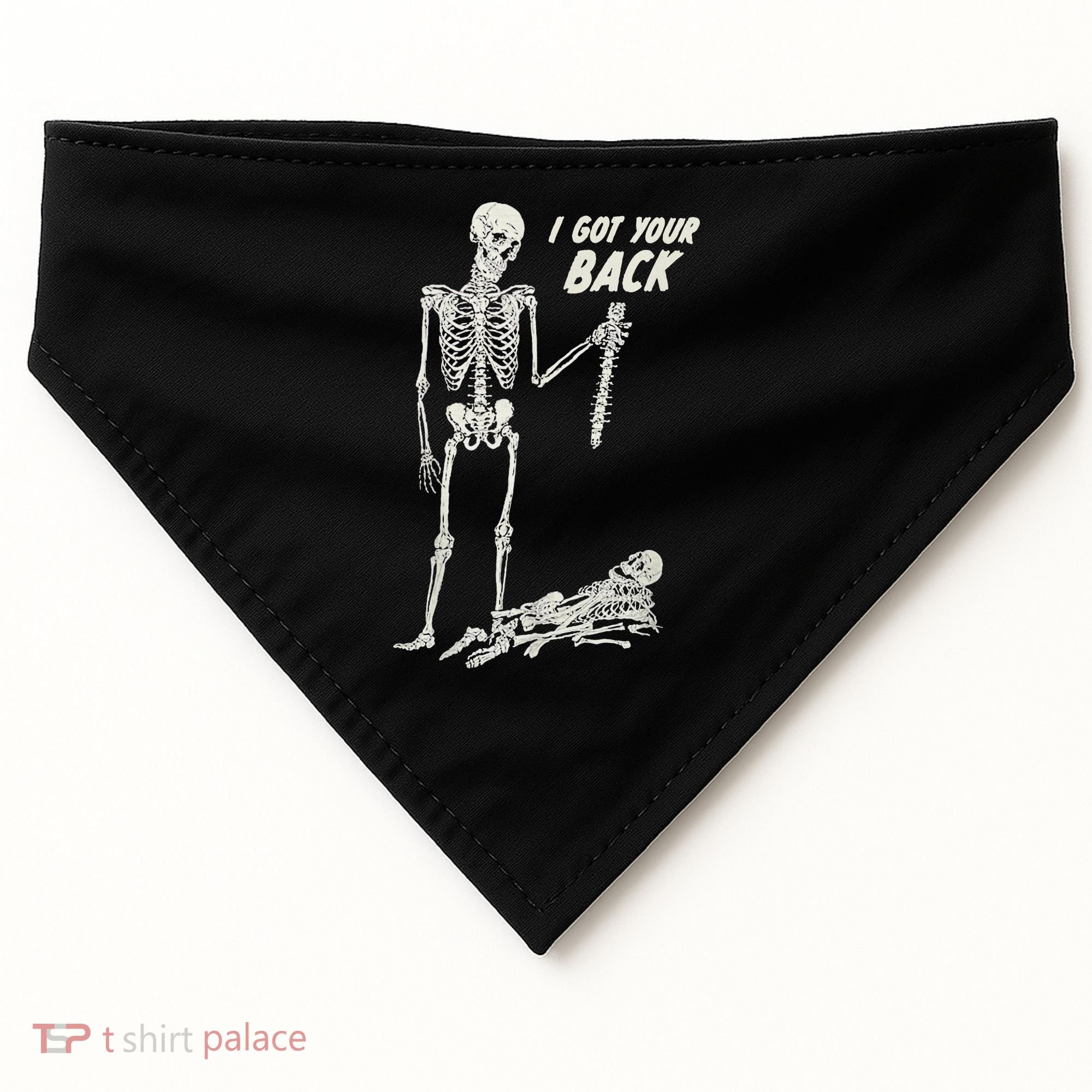 I Got Your Back Halloween Skeleton Skull Sarcastic USA-Made Doggie Bandana