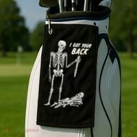 I Got Your Back Halloween Skeleton Skull Sarcastic Golf Towel thumb 2