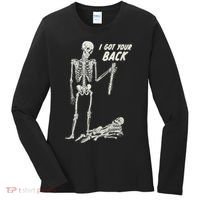 I Got Your Back Halloween Skeleton Skull Sarcastic Women's Long Sleeve Shirt thumb 0