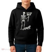 I Got Your Back Halloween Skeleton Skull Sarcastic Kids Hoodie thumb 4