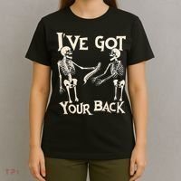 Ive Got Your Back Halloween Skeleton Skull Men And Women T-Shirt thumb 4