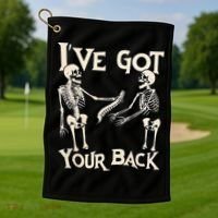 Ive Got Your Back Halloween Skeleton Skull Men And Women Golf Towel thumb 1