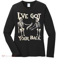 Ive Got Your Back Halloween Skeleton Skull Men And Women Women's Long Sleeve Shirt thumb 0
