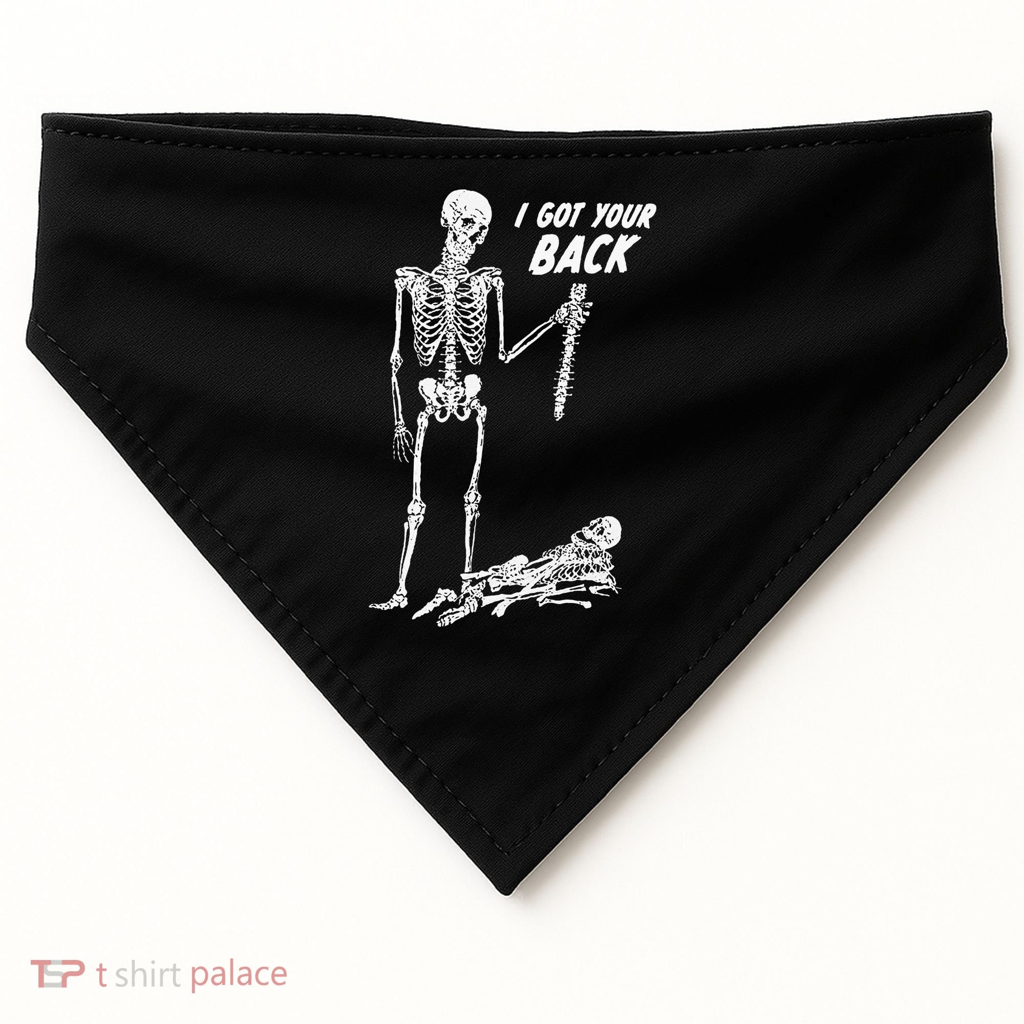I Got Your Back Halloween Skeleton Skull Sarcastic USA-Made Doggie Bandana