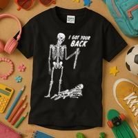 I Got Your Back Halloween Skeleton Skull Sarcastic Kids T-Shirt thumb 3