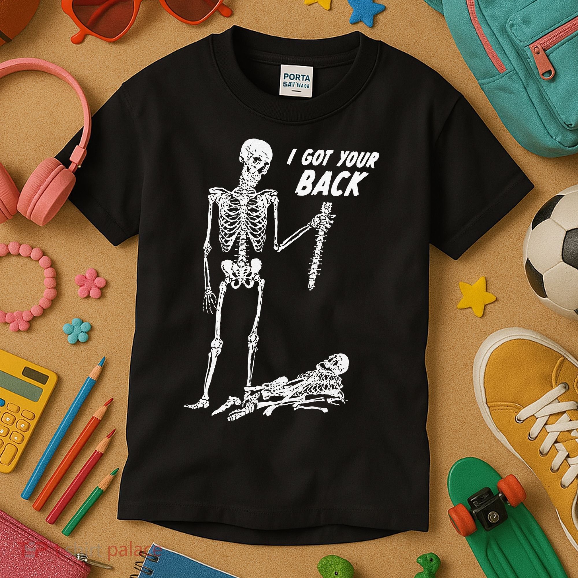 I Got Your Back Halloween Skeleton Skull Sarcastic Kids T-Shirt