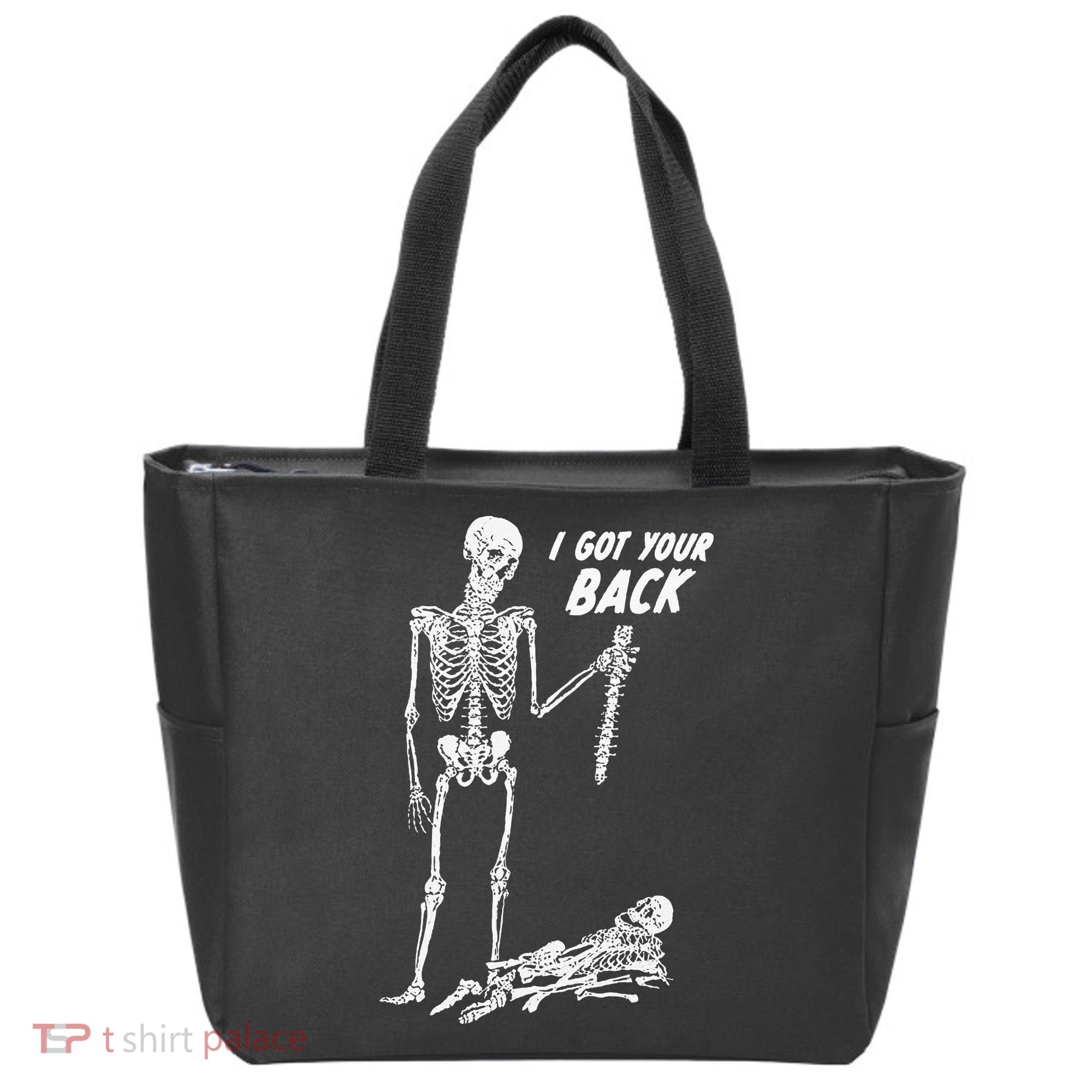 I Got Your Back Halloween Skeleton Skull Sarcastic Tote Bag