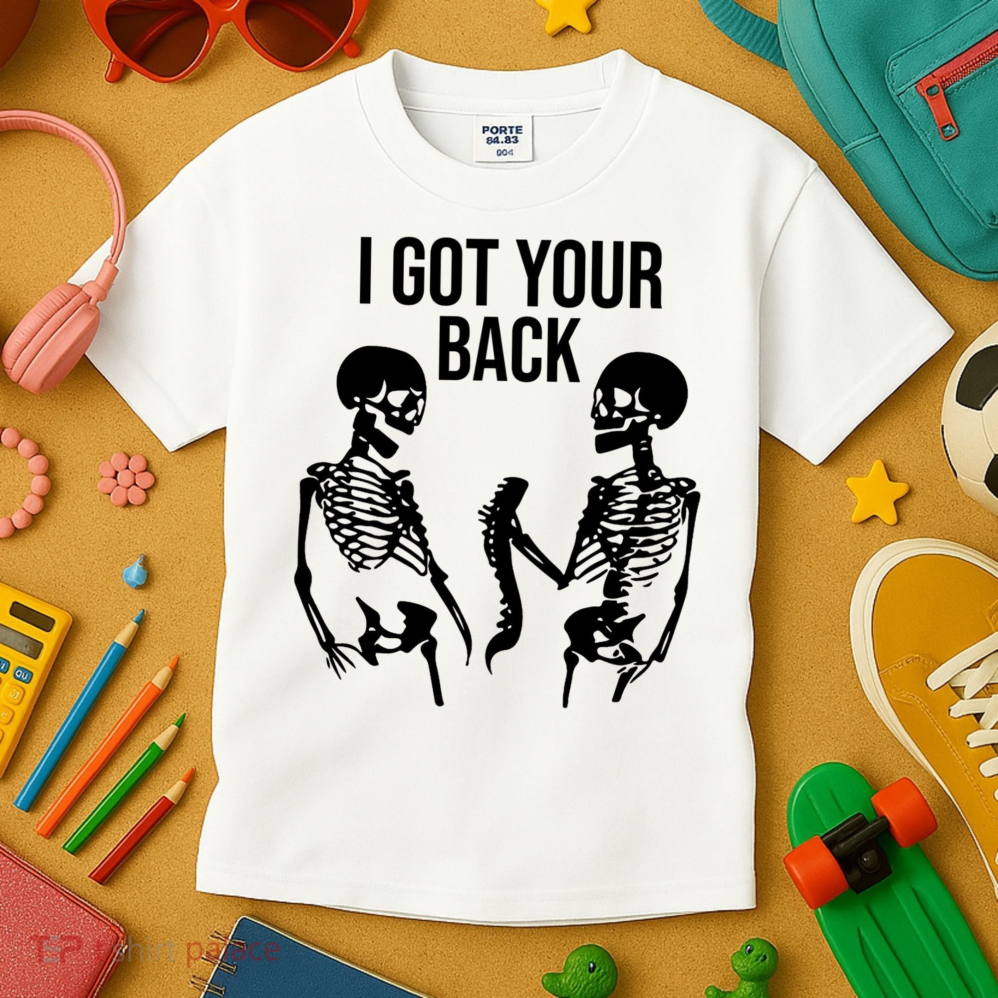 I Got Your Back Funny Skeleton Kids T-Shirt