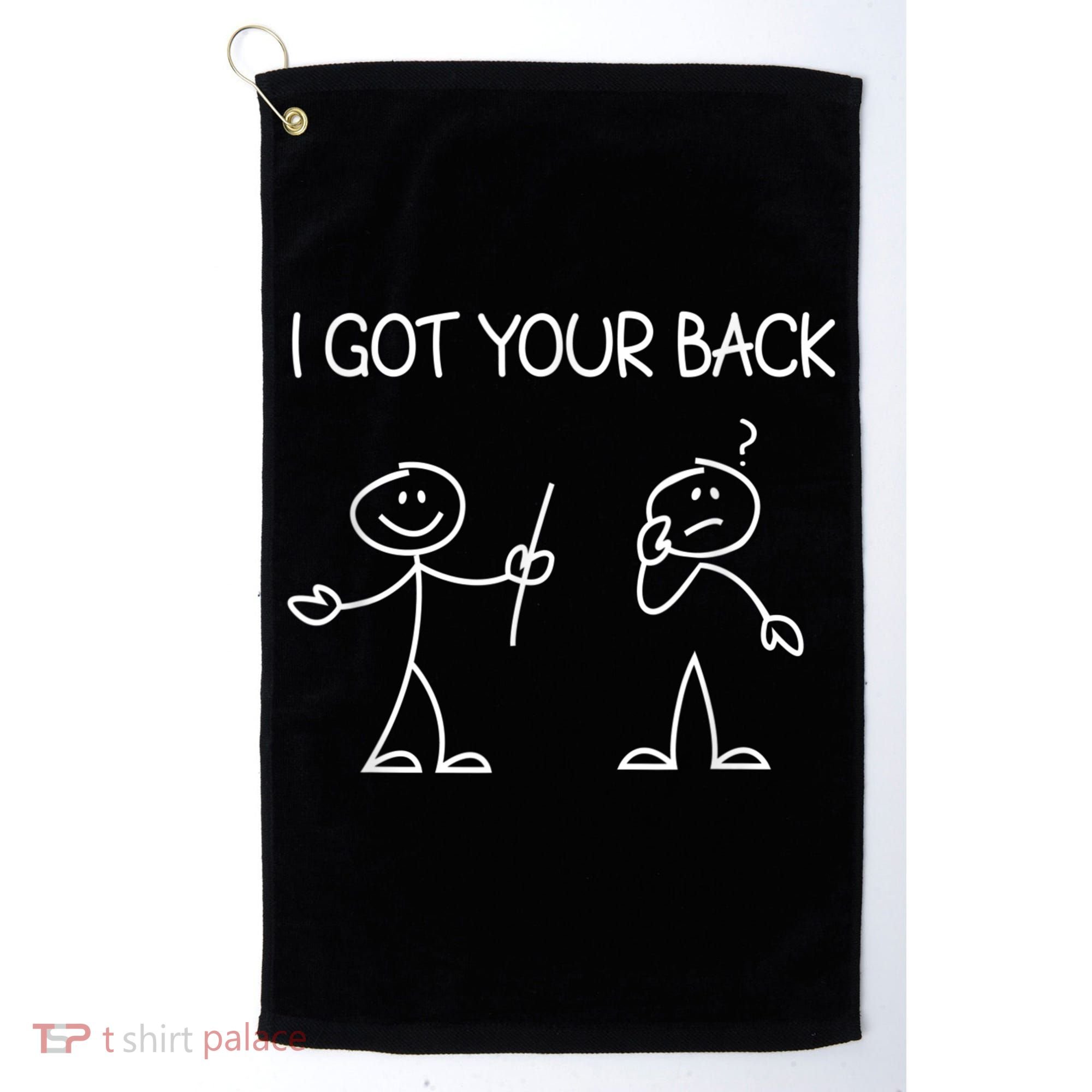 I Got Your Back Stick Figure Golf Towel