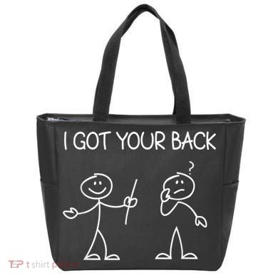 I Got Your Back Stick Figure Tote Bag