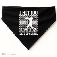 I Hit 100 Days Of School 100th Day Baseball USA-Made Doggie Bandana thumb 0