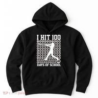 I Hit 100 Days Of School 100th Day Baseball Hoodie thumb 0