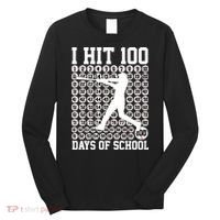 I Hit 100 Days Of School 100th Day Baseball Long Sleeve Shirt thumb 0