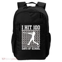 I Hit 100 Days Of School 100th Day Baseball Backpack thumb 0