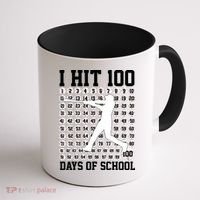 I Hit 100 Days Of School 100th Day Baseball Coffee Mug thumb 1