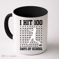 I Hit 100 Days Of School 100th Day Baseball Coffee Mug thumb 0