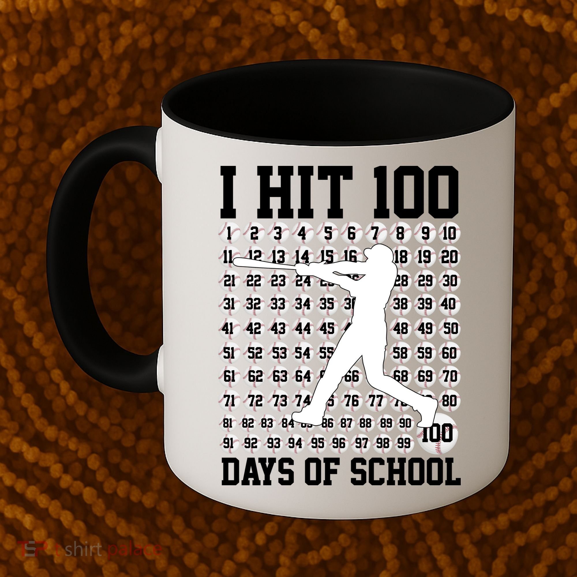 I Hit 100 Days Of School 100th Day Baseball Coffee Mug