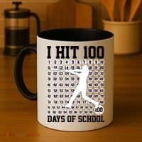 I Hit 100 Days Of School 100th Day Baseball Coffee Mug thumb 4