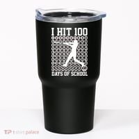I Hit 100 Days Of School 100th Day Baseball Tumbler thumb 0
