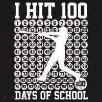 I Hit 100 Days Of School 100th Day Baseball Mousepad thumb 1