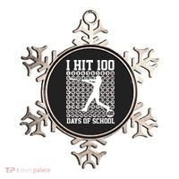 I Hit 100 Days Of School 100th Day Baseball Ornament thumb 0