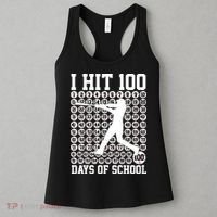 I Hit 100 Days Of School 100th Day Baseball Women's Tank Top thumb 3