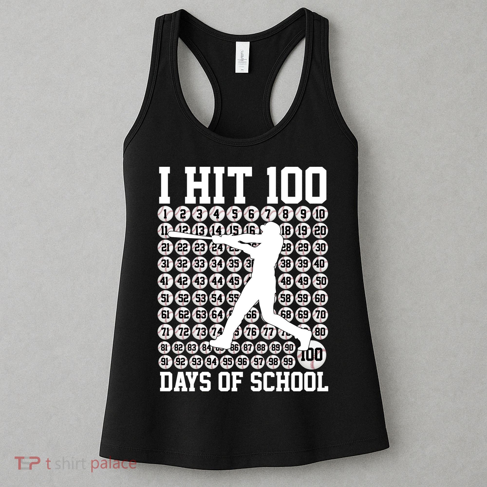 I Hit 100 Days Of School 100th Day Baseball Women's Tank Top