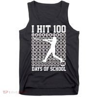 I Hit 100 Days Of School 100th Day Baseball Tank Top thumb 0