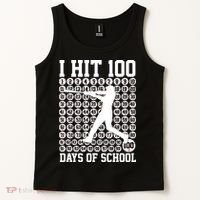 I Hit 100 Days Of School 100th Day Baseball Tank Top thumb 2