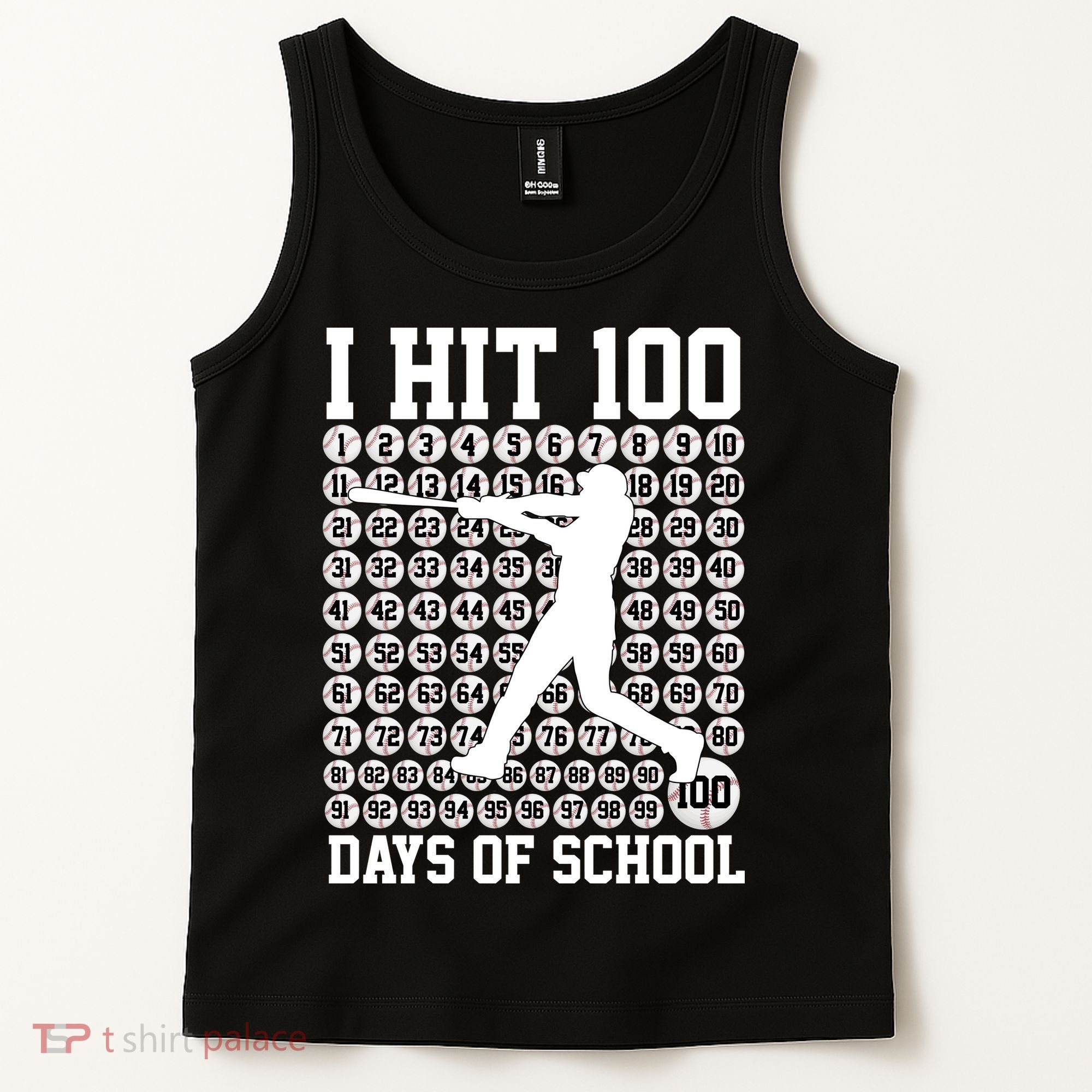 I Hit 100 Days Of School 100th Day Baseball Tank Top