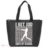 I Hit 100 Days Of School 100th Day Baseball Tote Bag thumb 0