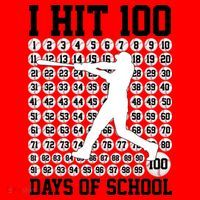 I Hit 100 Days Of School 100th Day Baseball Santa Hat thumb 1