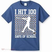 I Hit 100 Days Of School 100th Day Baseball T-Shirt thumb 0