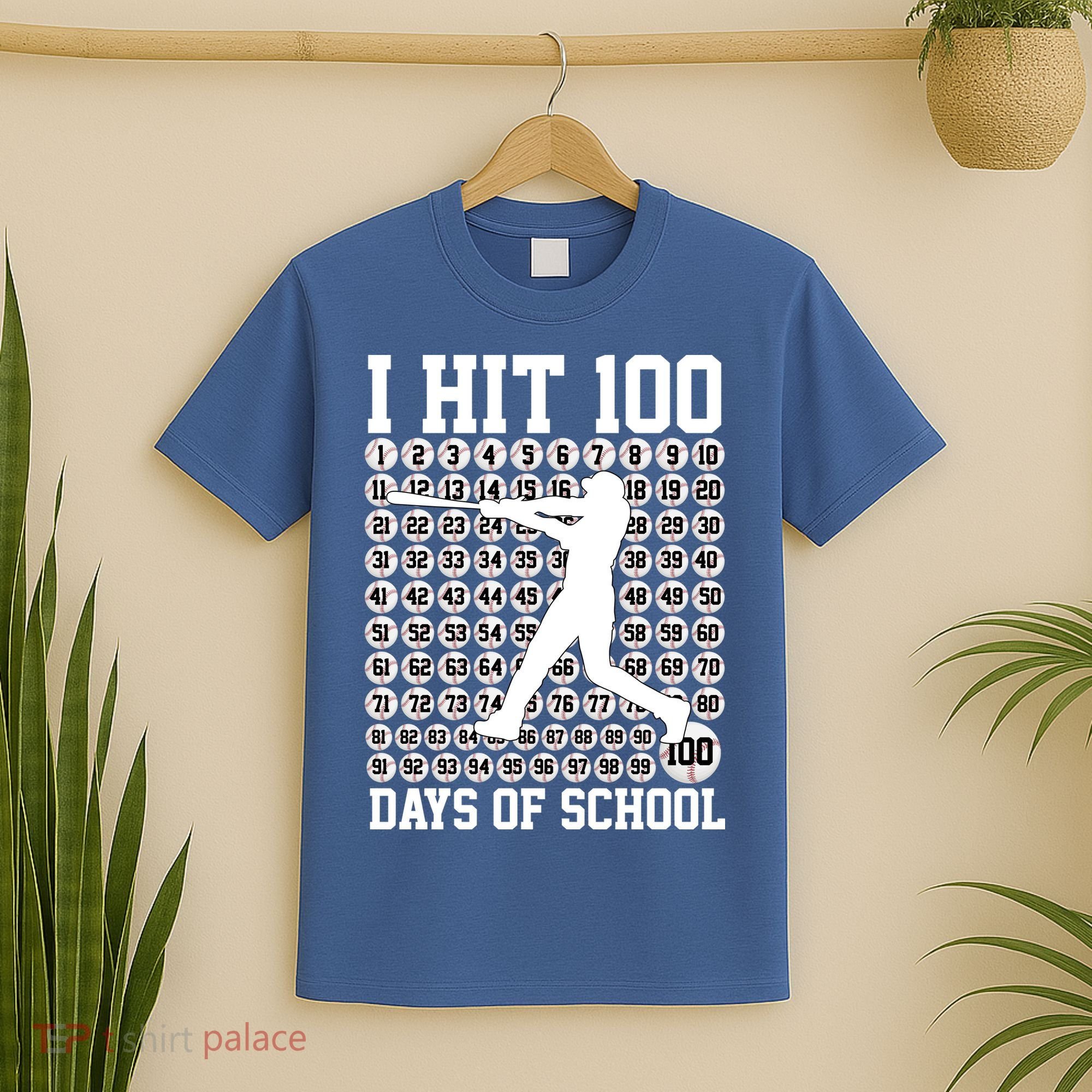 I Hit 100 Days Of School 100th Day Baseball T-Shirt