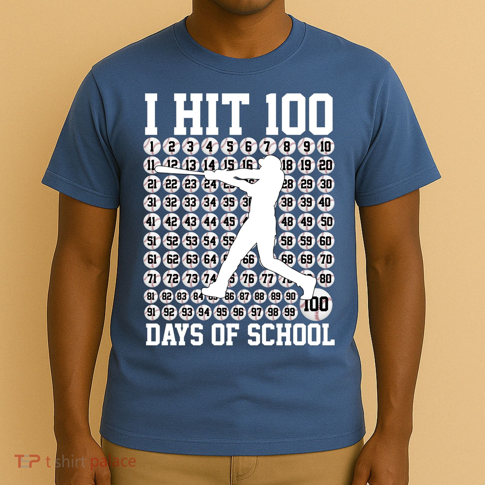 I Hit 100 Days Of School 100th Day Baseball T-Shirt
