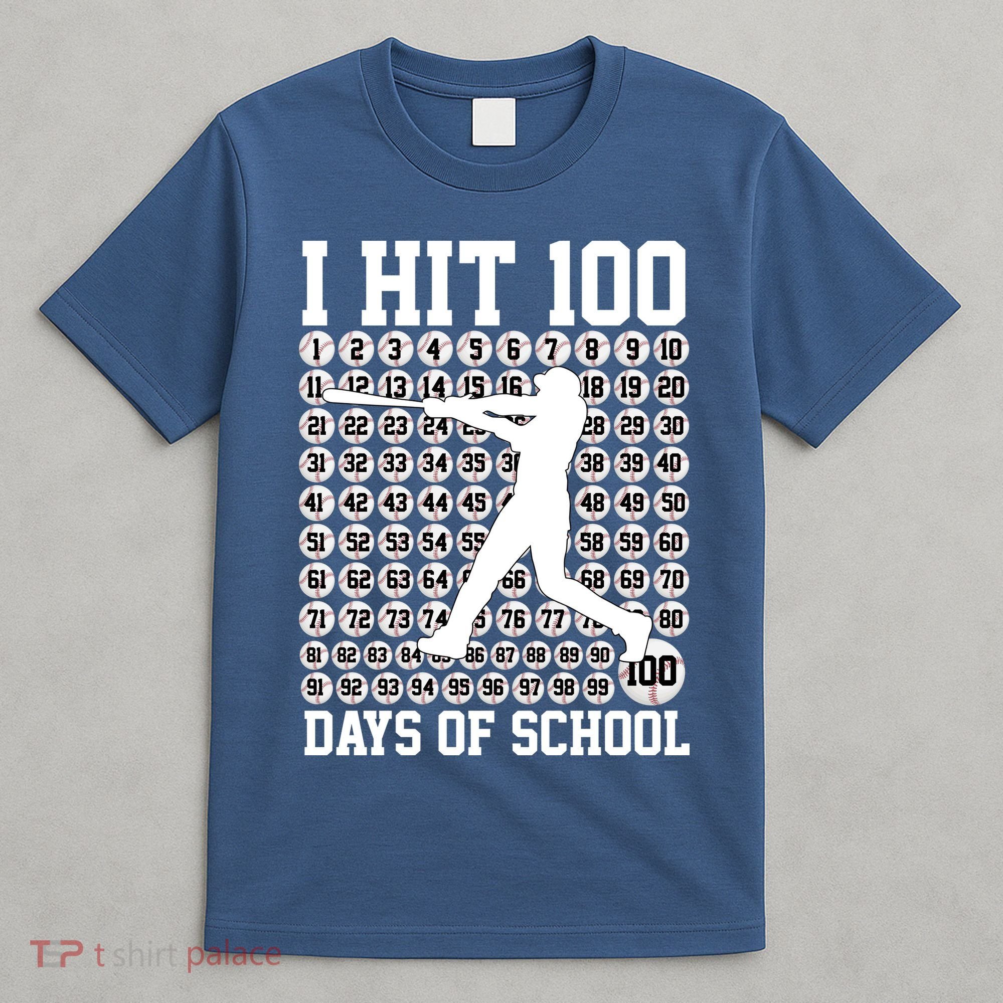 I Hit 100 Days Of School 100th Day Baseball T-Shirt