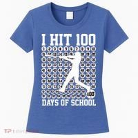 I Hit 100 Days Of School 100th Day Baseball Women's T-Shirt thumb 0