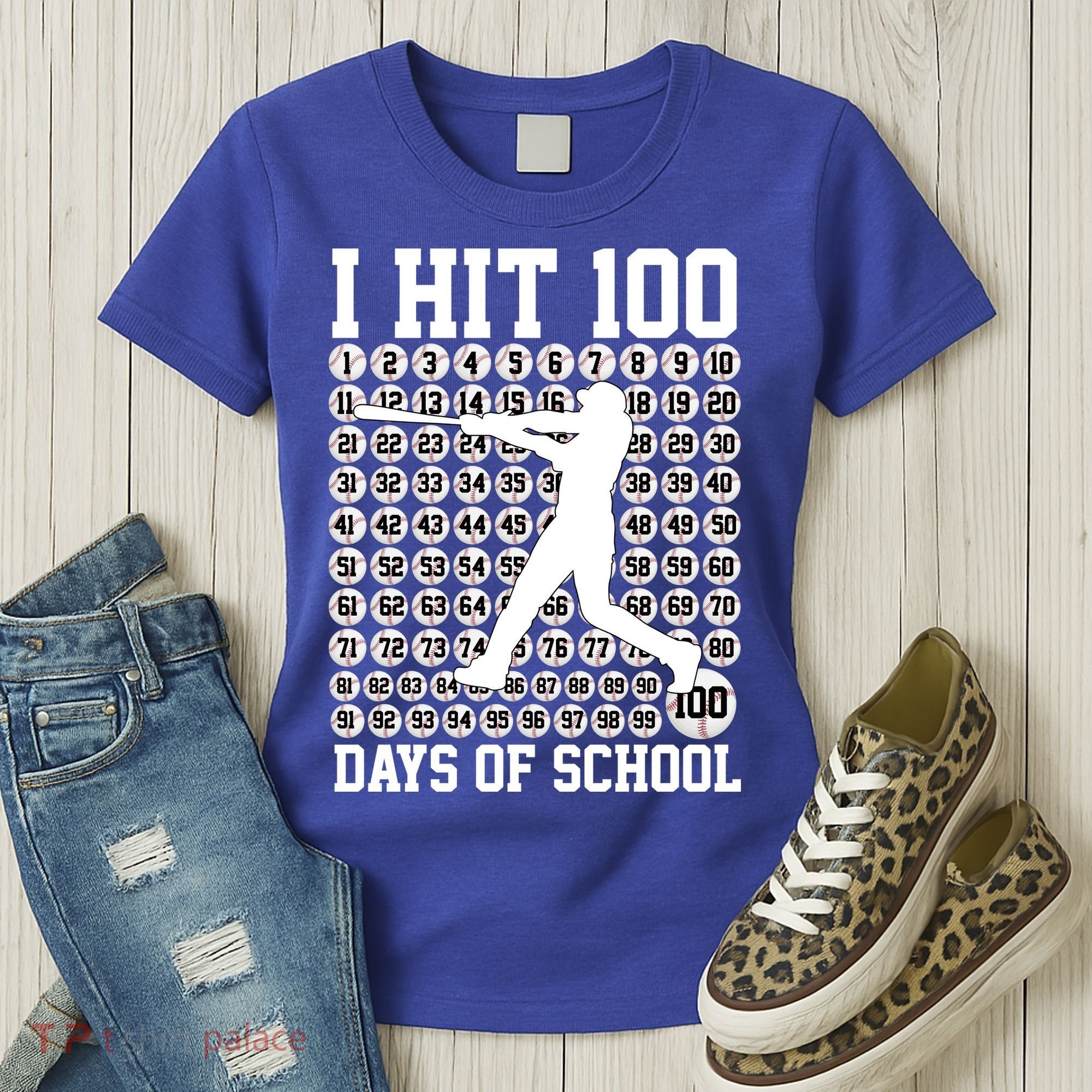I Hit 100 Days Of School 100th Day Baseball Women's T-Shirt